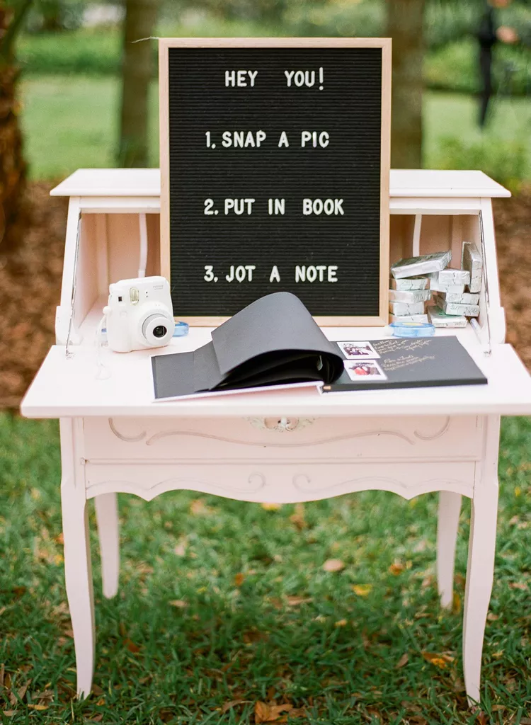 guest book instant selfie camera wedding photo booth ideas