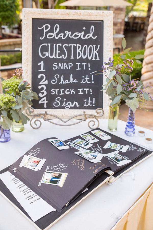 polaroid inspired unique wedding guest book photo booth ideas