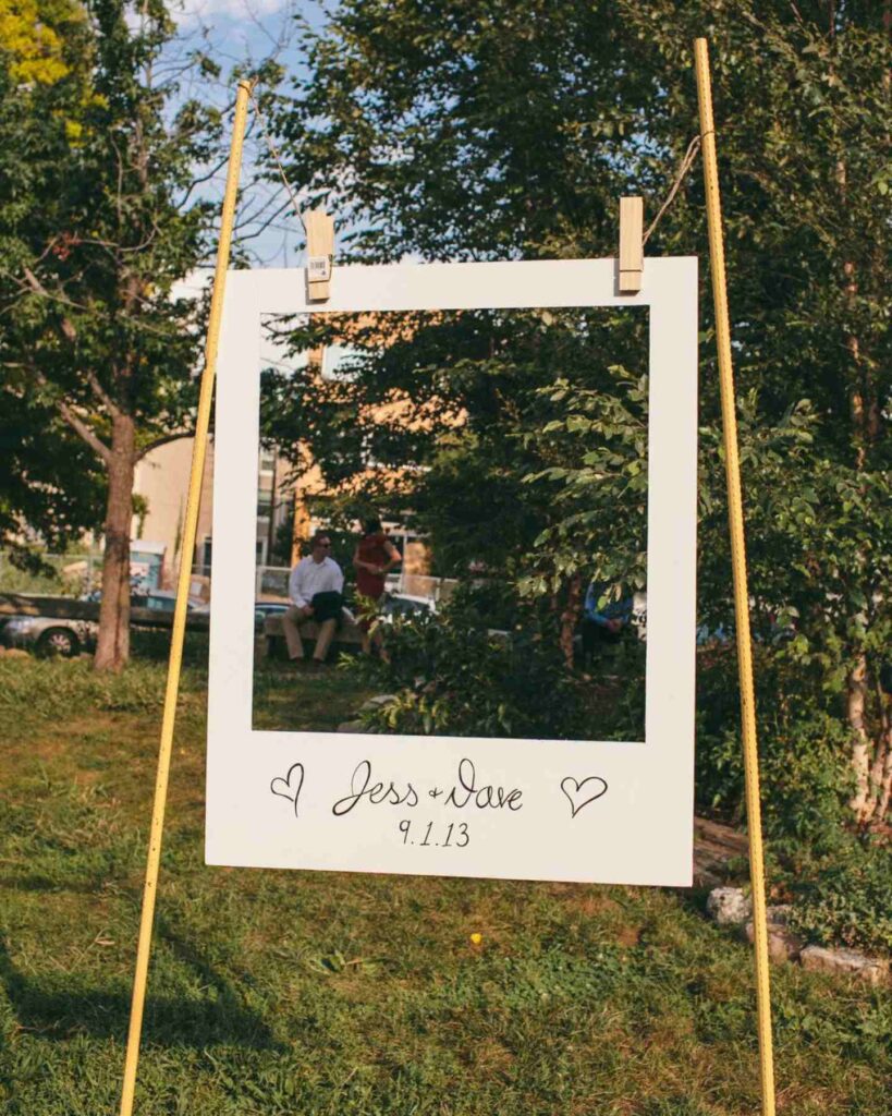 polaroid wedding photo backdrop