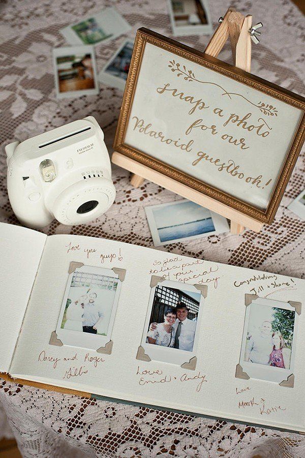 unique wedding guest book photo booth ideas with polaroid