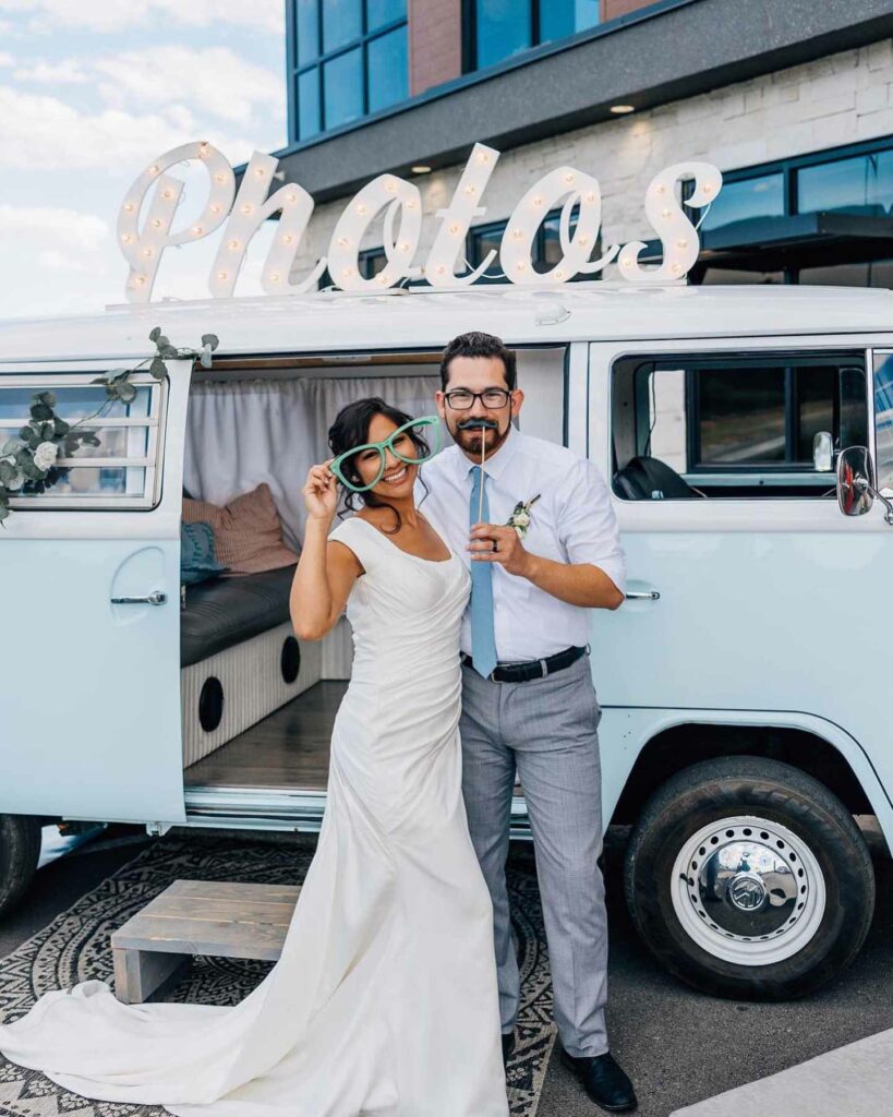 vibrant bus photo booth where colorful vibes meet picture perfect props