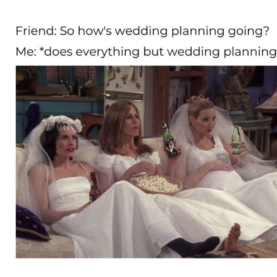 Procrastination is common while planning a wedding
