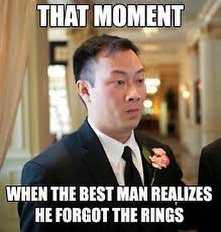 best man panicked look when he forgot the ring