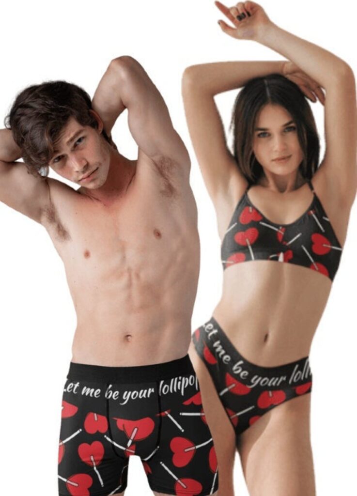 customize lollipop couple matching Valentine's Day underwear