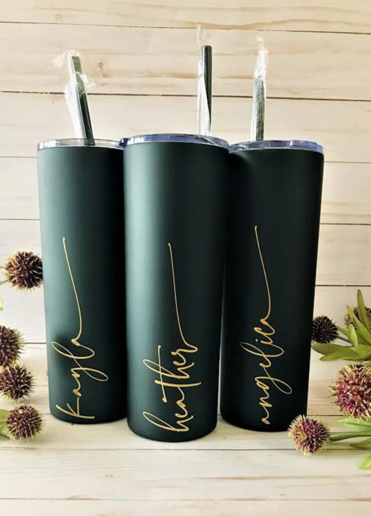 personalized stainless steel tumbler with straw for bachelor party favors