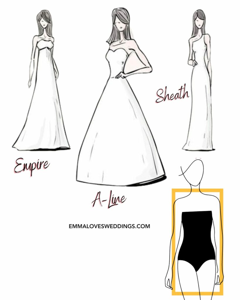wedding dresses for rectangular body shape