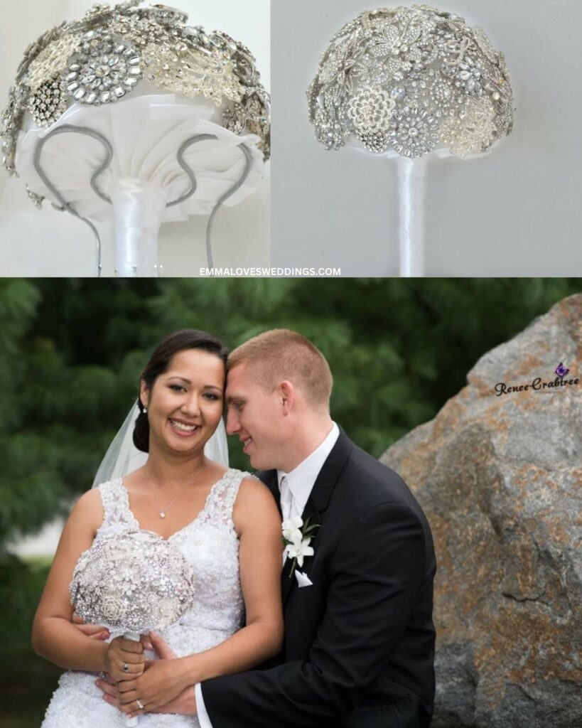 Handled Wrapped and complete the brooch bouquet