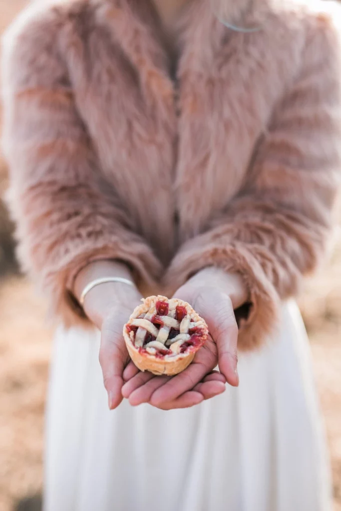 Winter wedding bliss mini berry pie ideas