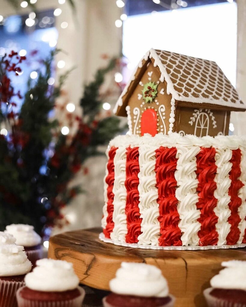 gingerbread house holiday wedding cake