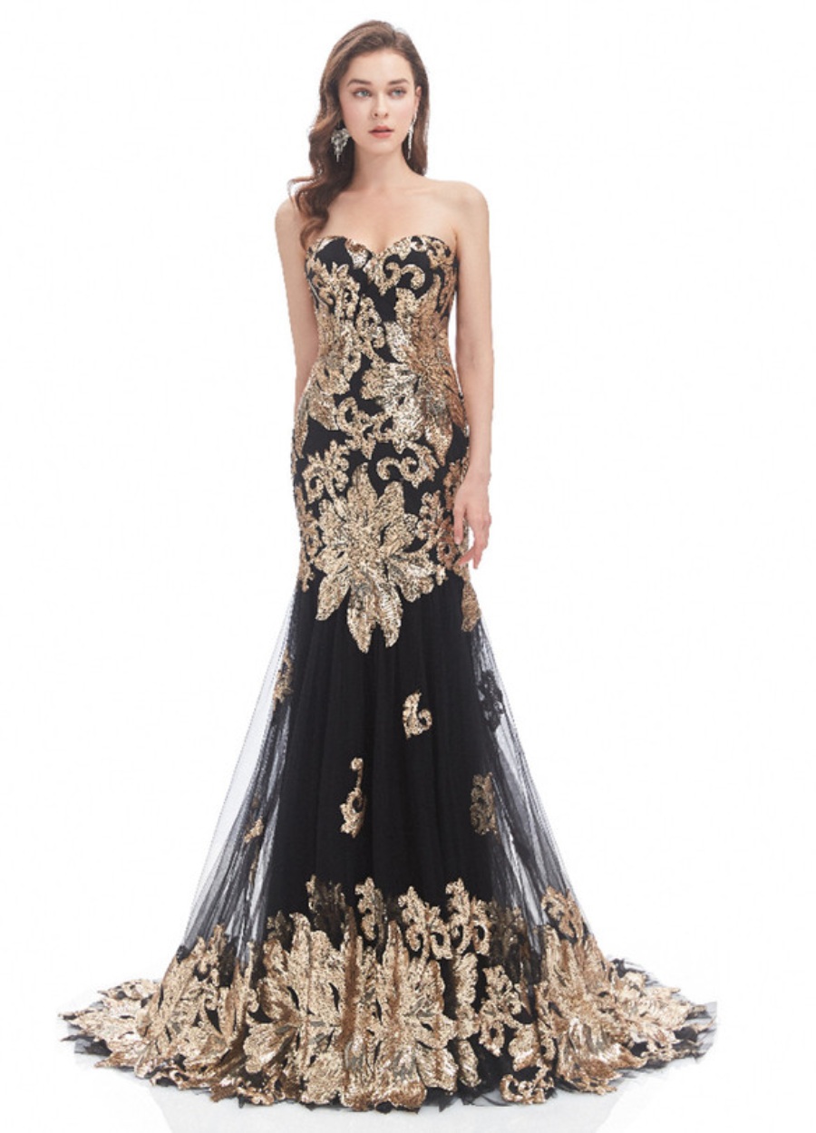 Elegant Black and Gold Wedding Dresses for Timeless Glamour