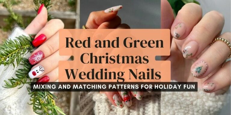 red and green Christmas wedding nails to elevate your festive look