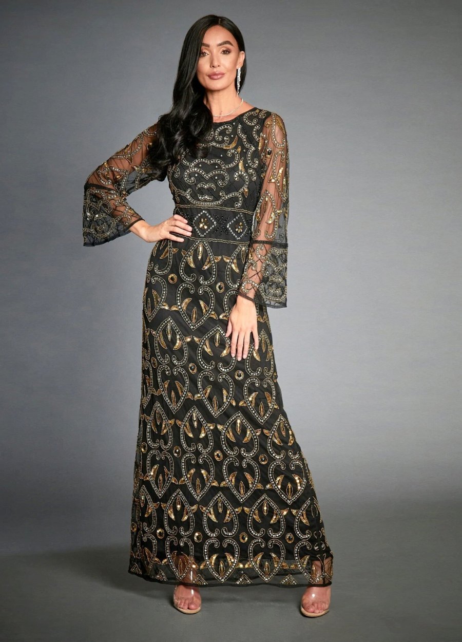 black and gold dress for party Luxurious Sequin Midi – SheLikesBVI.com PRELOVED Birthday Dress 3T Size:X Large [ 33-34 in ] fancy dresses long
