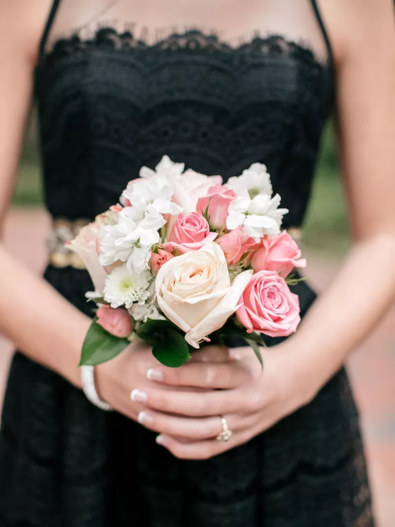 simple rose small wedding bouquet