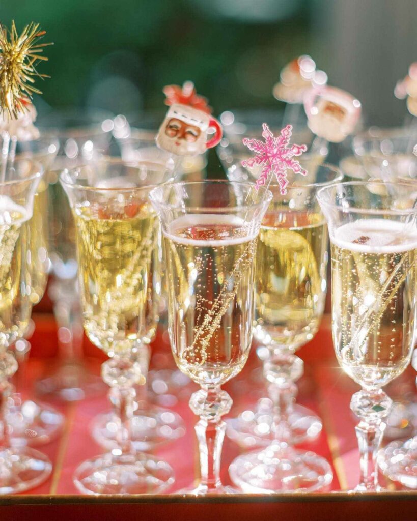 sparkling holiday wedding toast