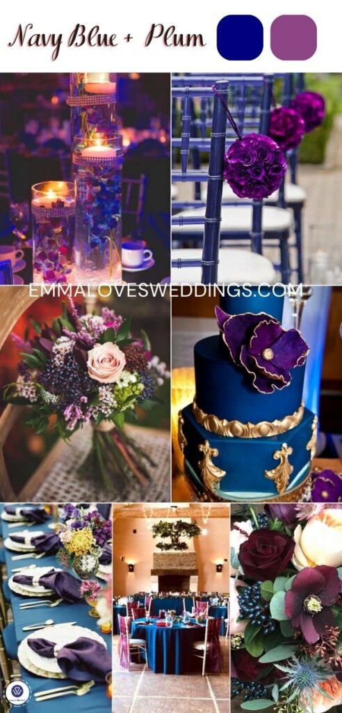 A regal duo for your special day with a Navy and Plum wedding color palette