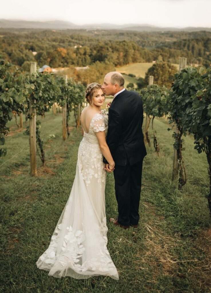 Asheville wedding romantic mountain wedding backdrop