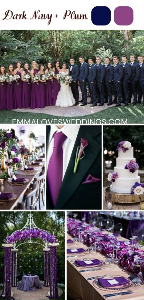 Embrace elegance with a Navy and Plum wedding color scheme