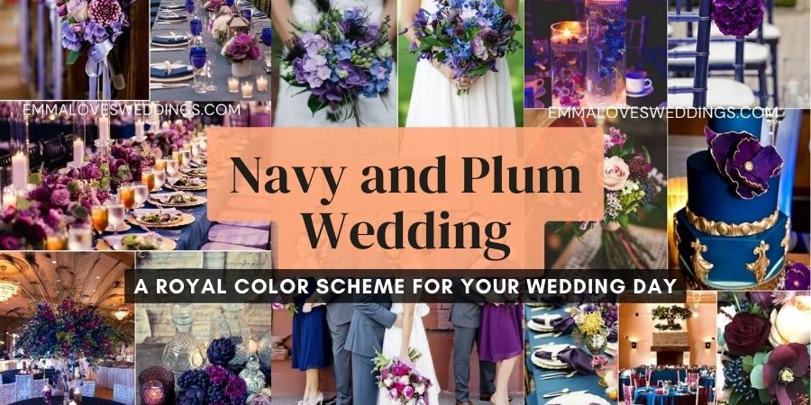 Navy blue and plum wedding color ideas