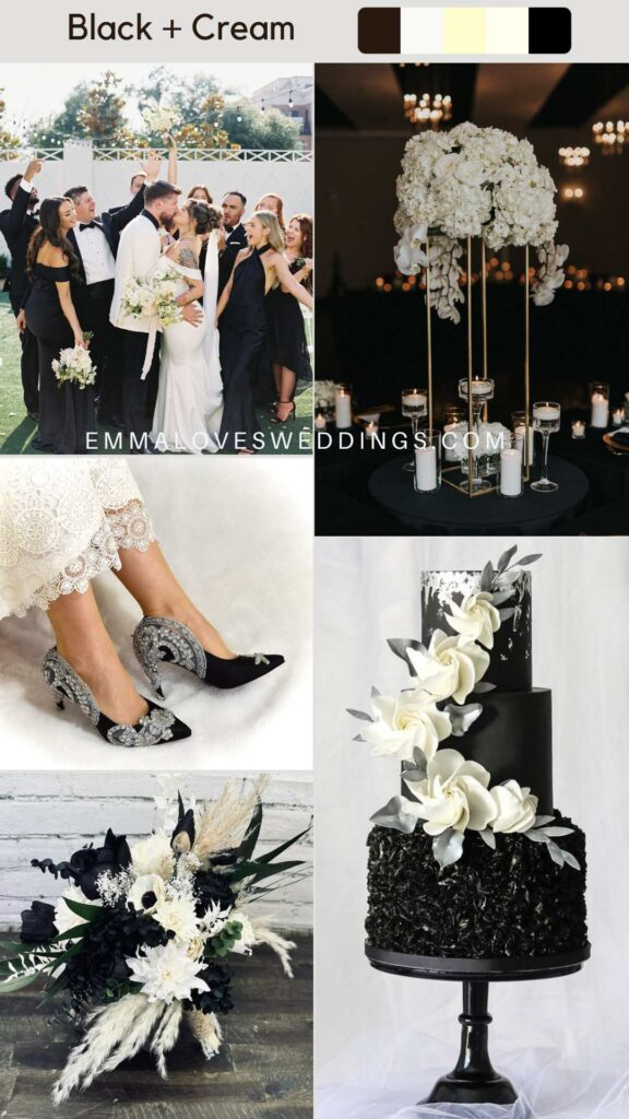 Neutral Black and Cream Wedding Colors