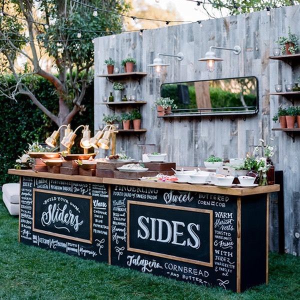 outdoor wedding food station