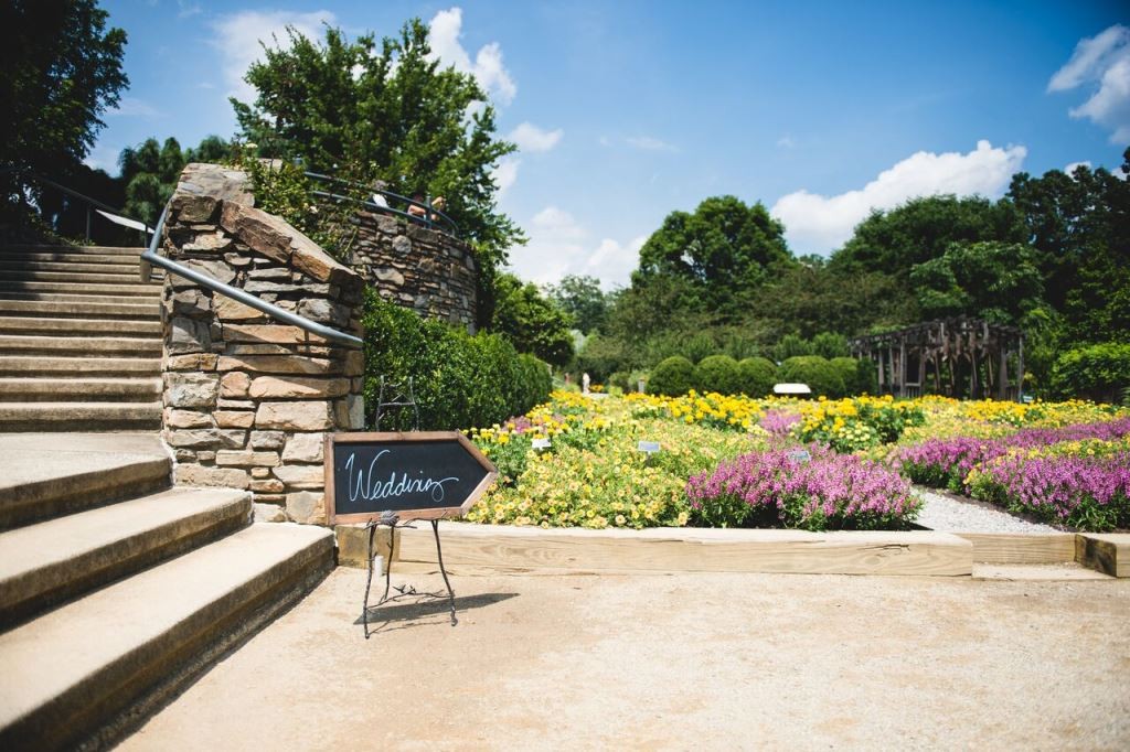 wedding sign with beautiful venue backdrop