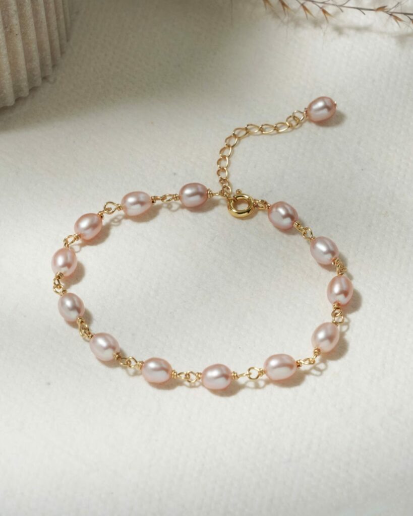natural freshwater pearl simple wedding bracelet