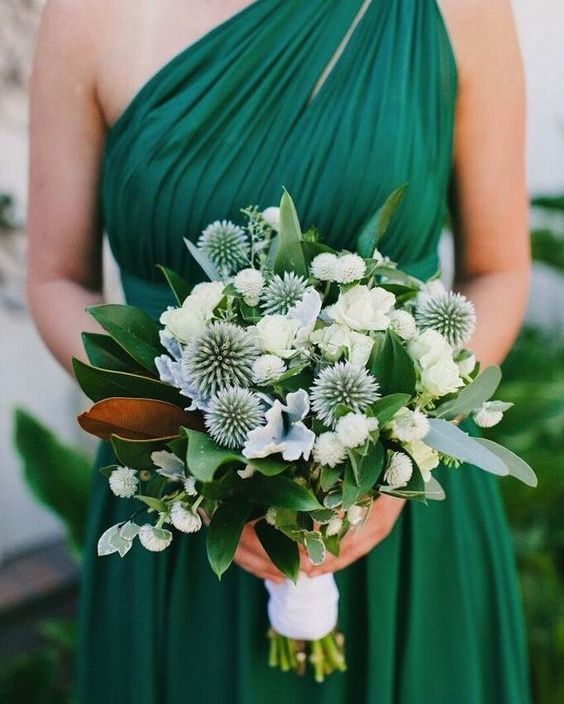 emerald rich and vibrant wedding bouquet