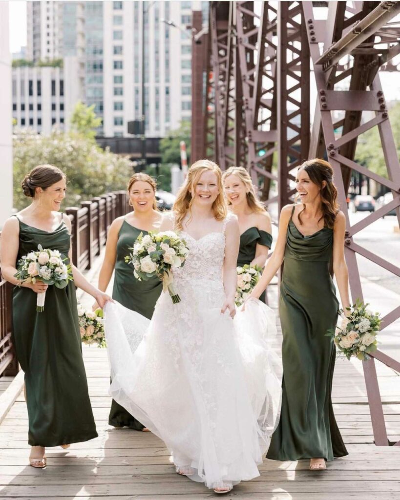 olive green slip bridesmaid dress