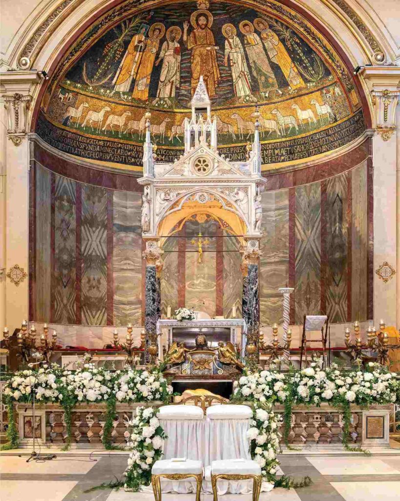 elegant floral church wedding backdrop decoration ideas